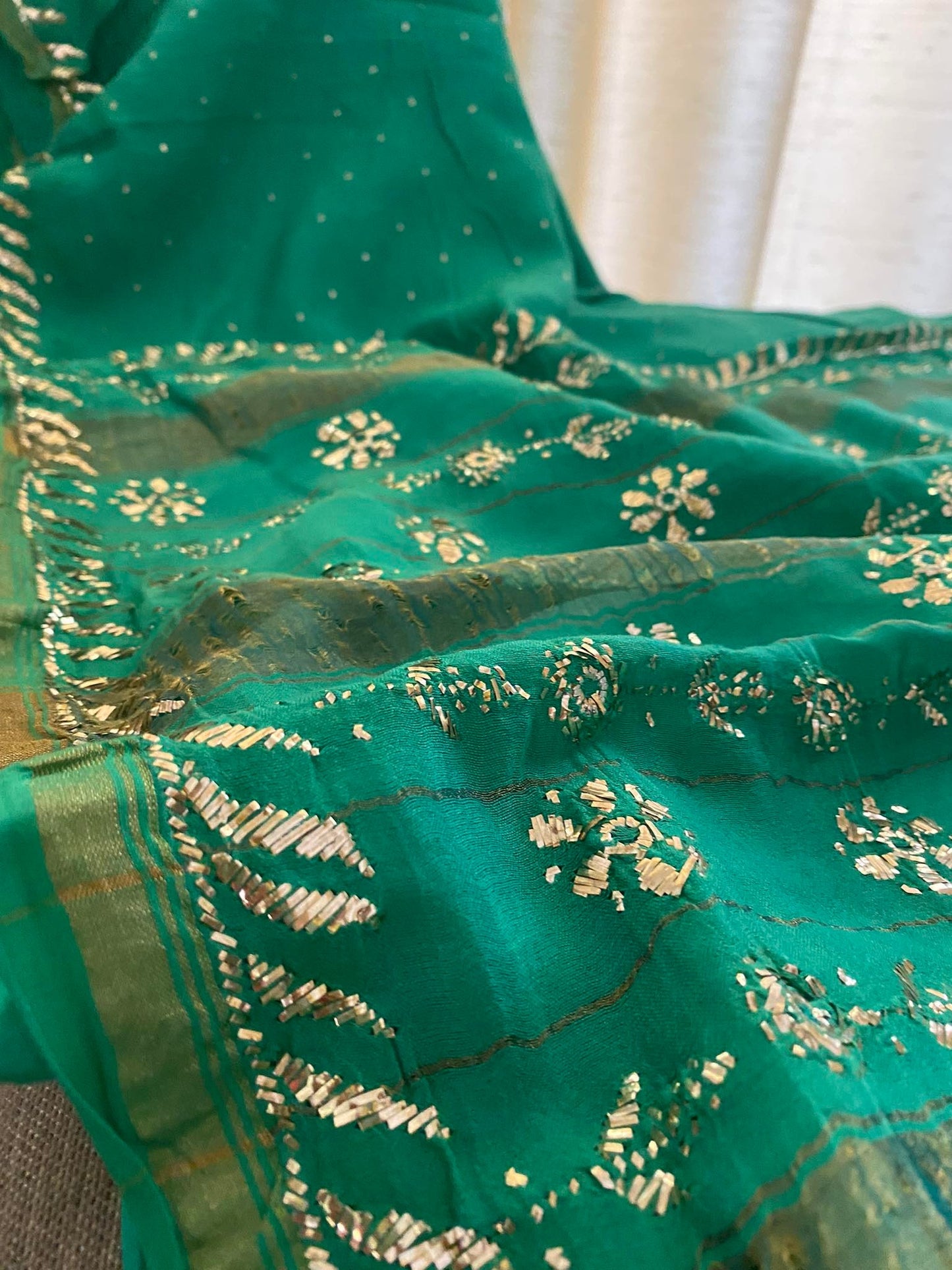 Cotton Chanderi Mukaish Saree
