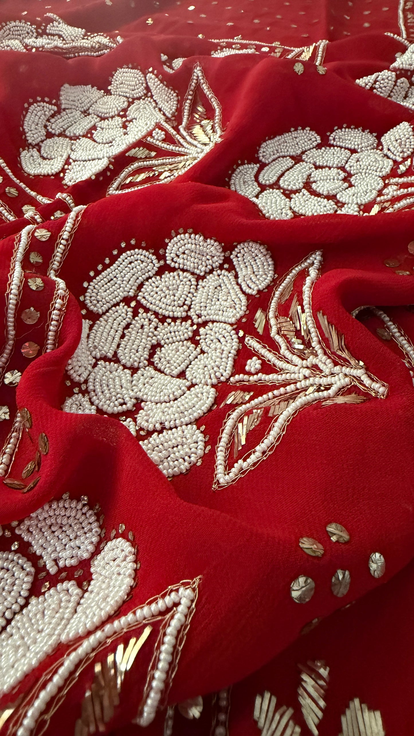 Masterpiece Red Pearl Kamdani Suit - Festive Collection