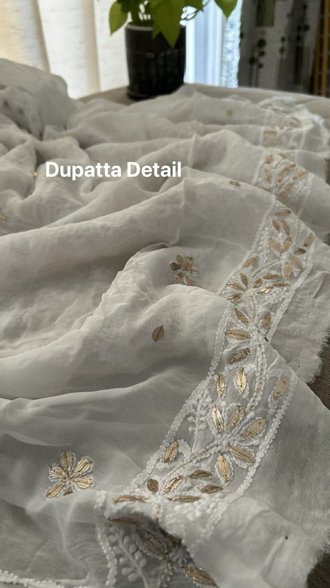 White Mirror & Gota Patti Chikankari Suit