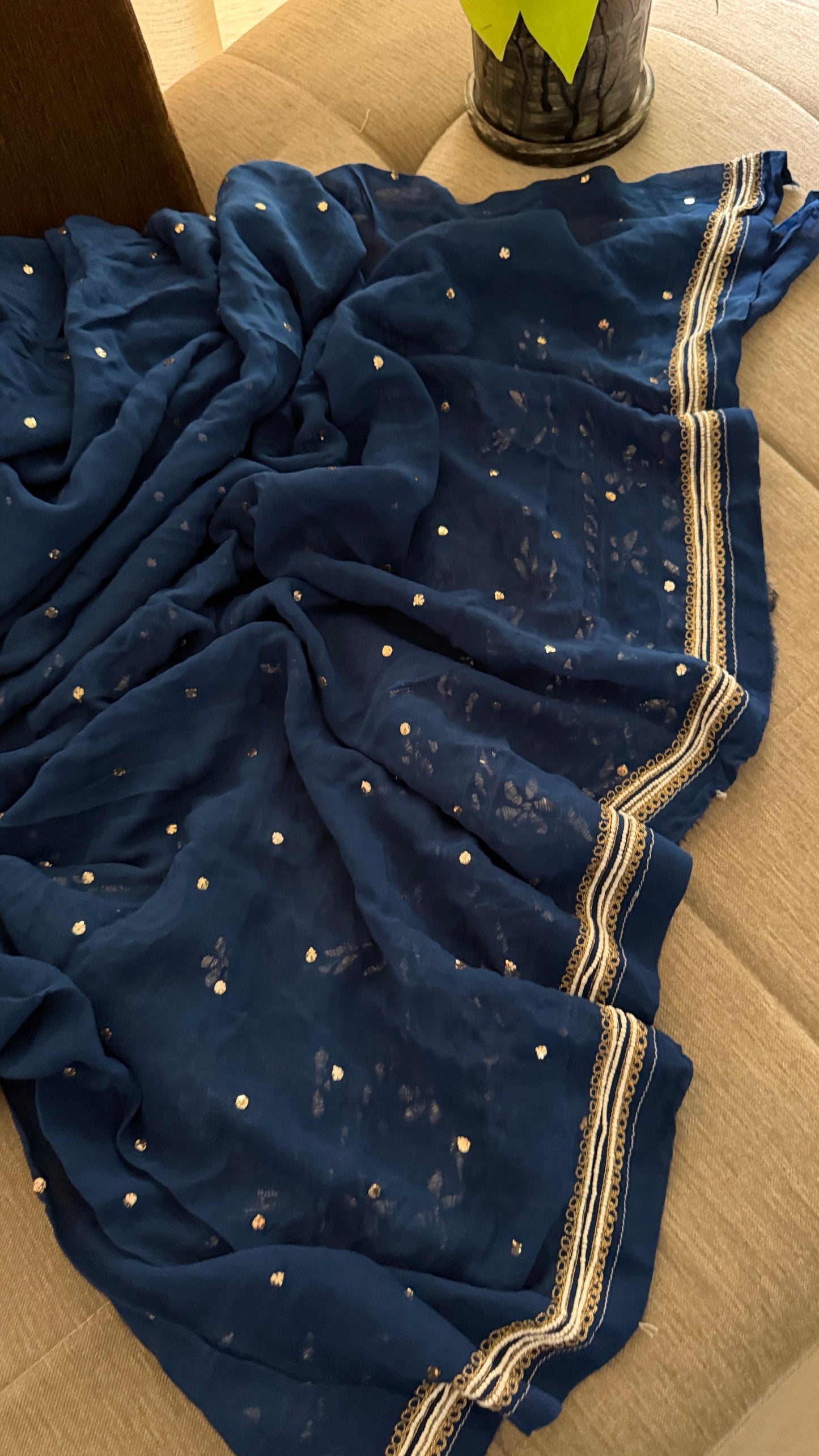 Masterpiece Royal Blue Pearl Kamdani Suit - Festive Collection