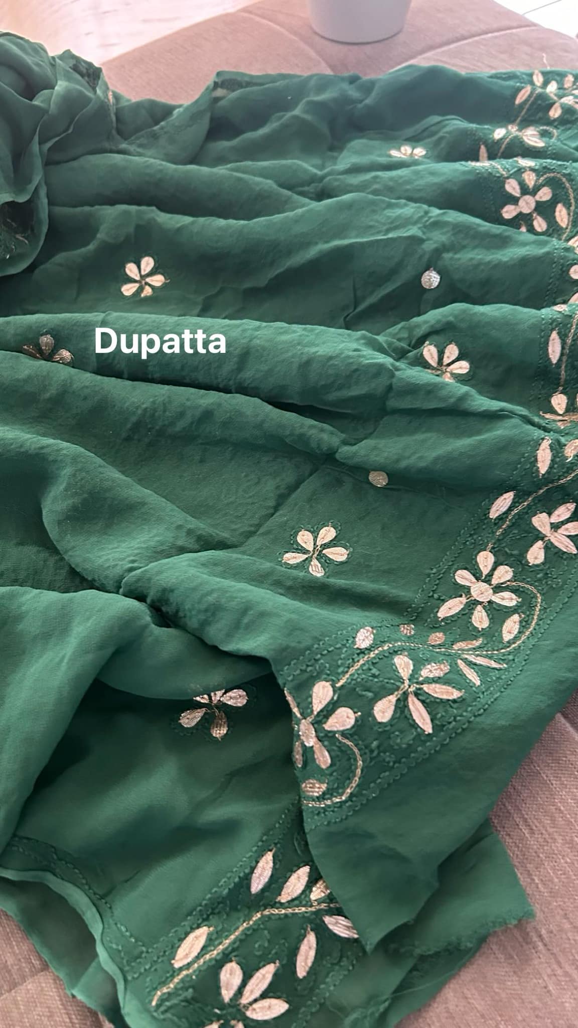 Emerald Green Gota Patti Chikankari Suit
