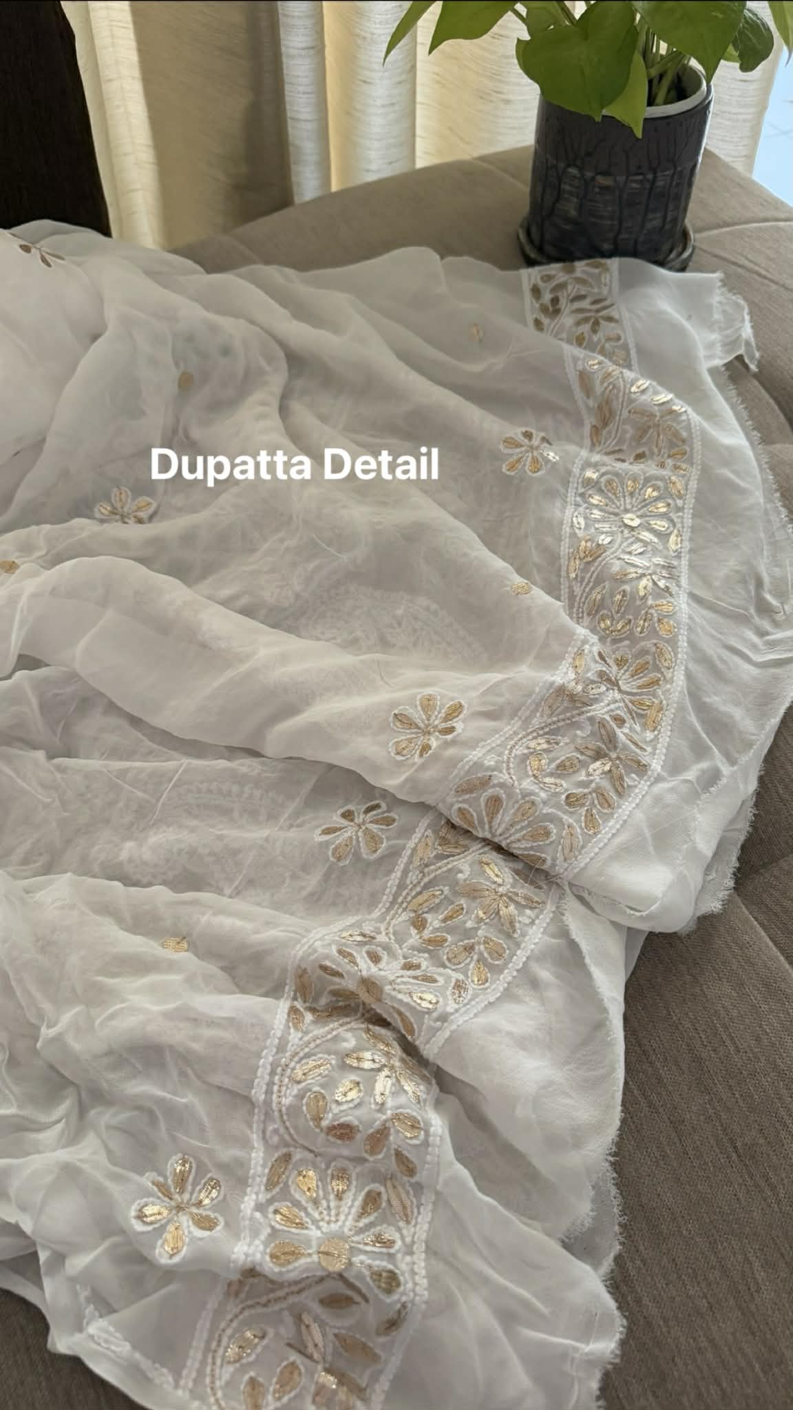 White Mirror & Gota Patti Chikankari Suit