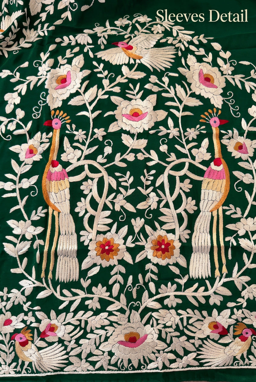 Exclusive Hand Embroidered Parsi Gara Jacket (Unstitched)
