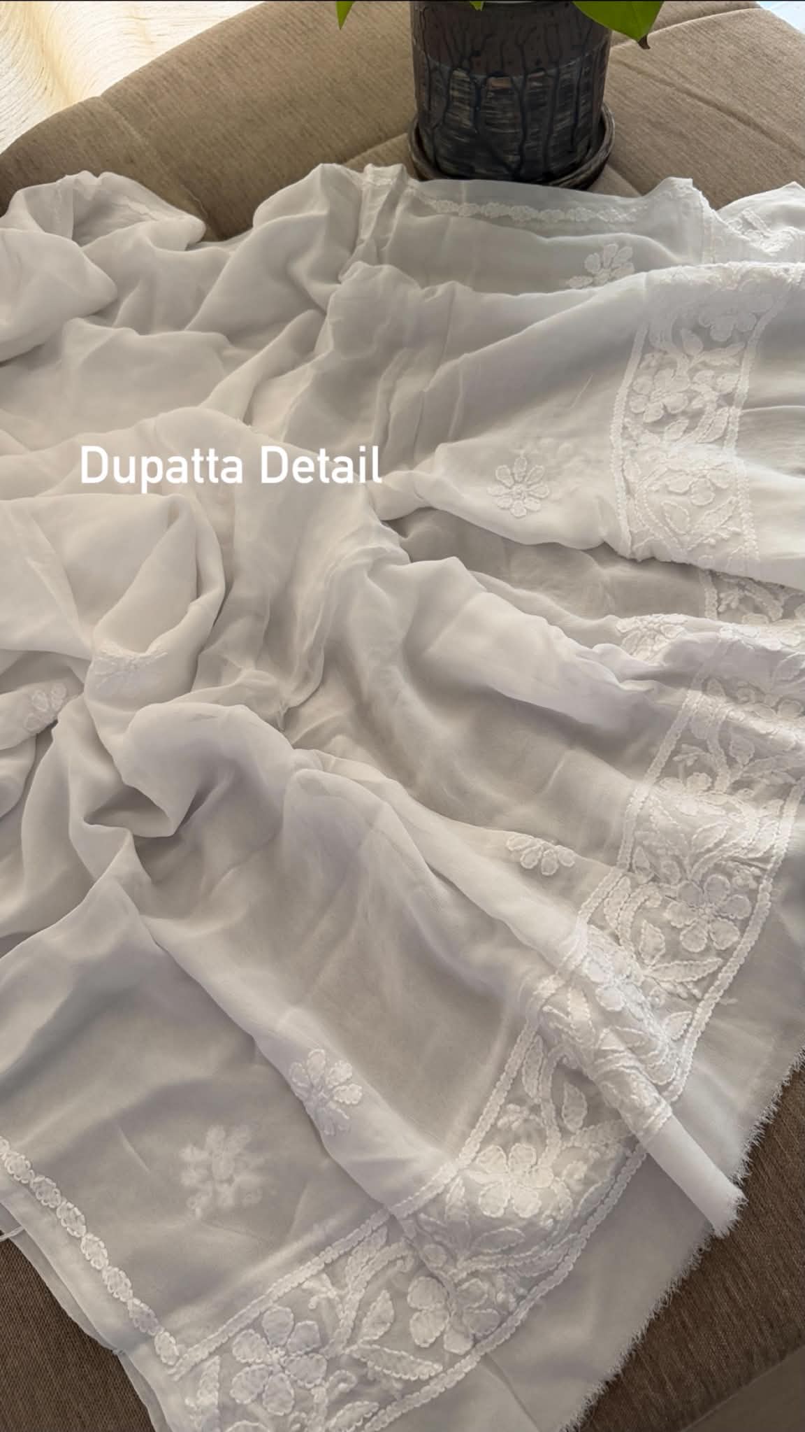 White Hand Jaali Chikankari Anarkali Suit