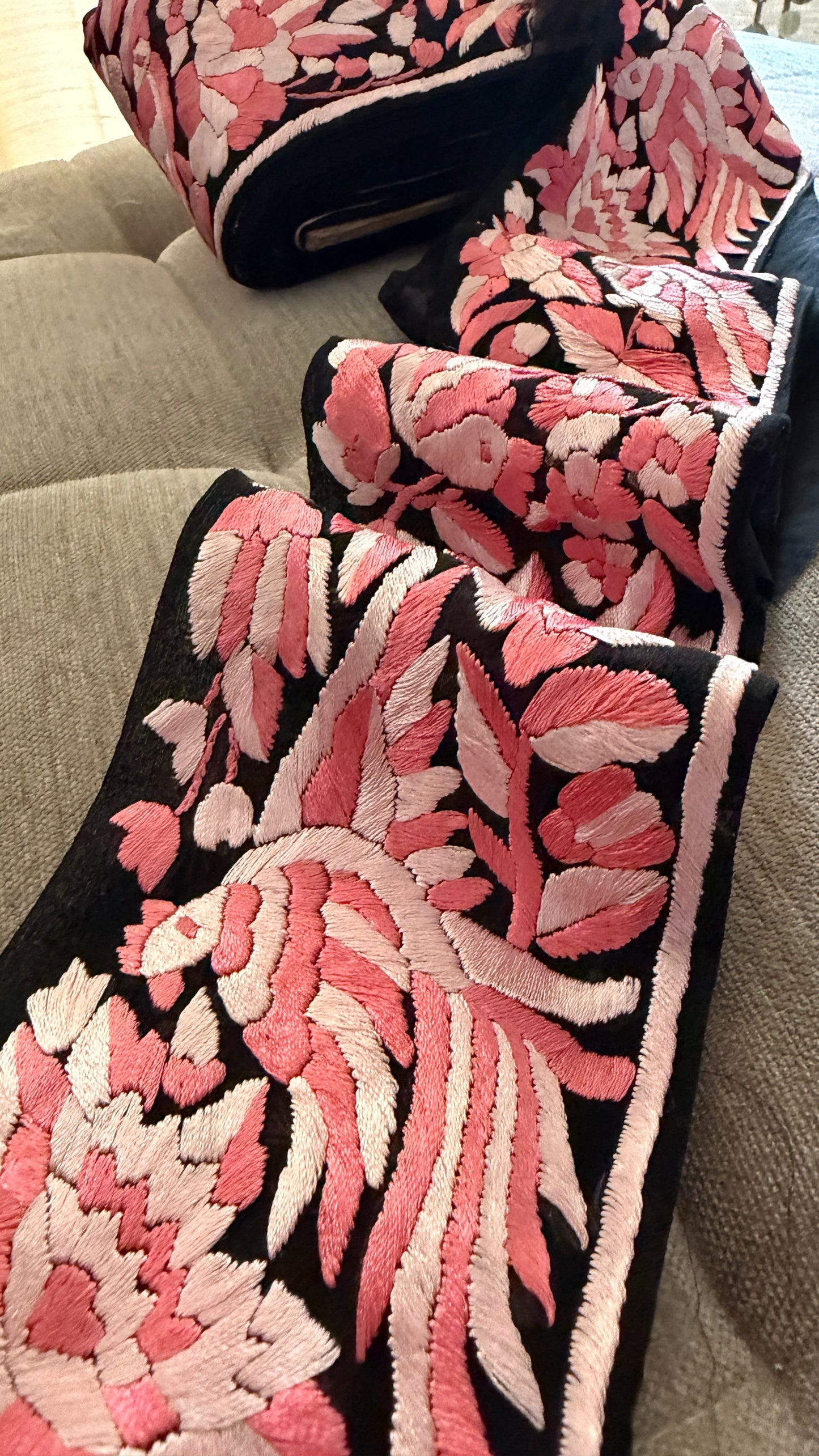 Designer Black Parsi Gara Border