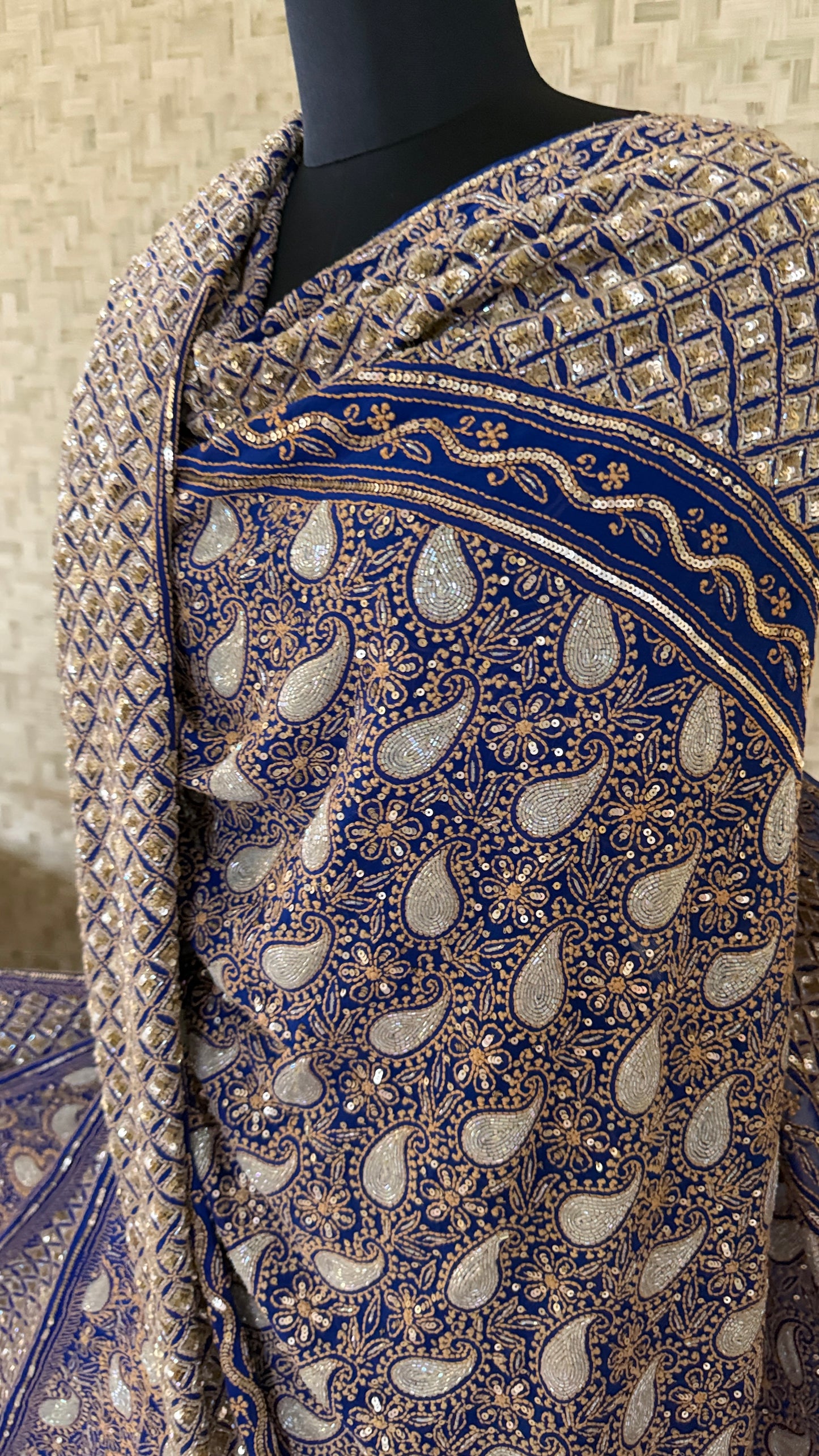 Masterpiece Blue Cut Dana Chikankari Lehenga Set