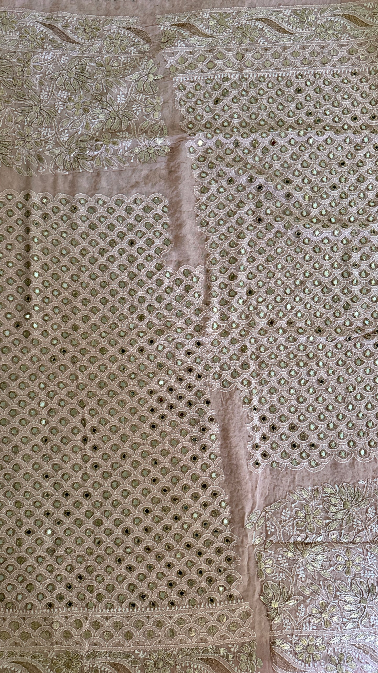 Pastel Pink Mirror & Gota Patti Chikankari Lehenga Set