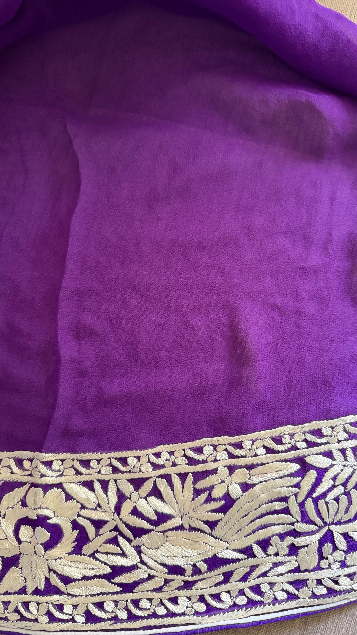 Designer Purple Parsi Gara Saree