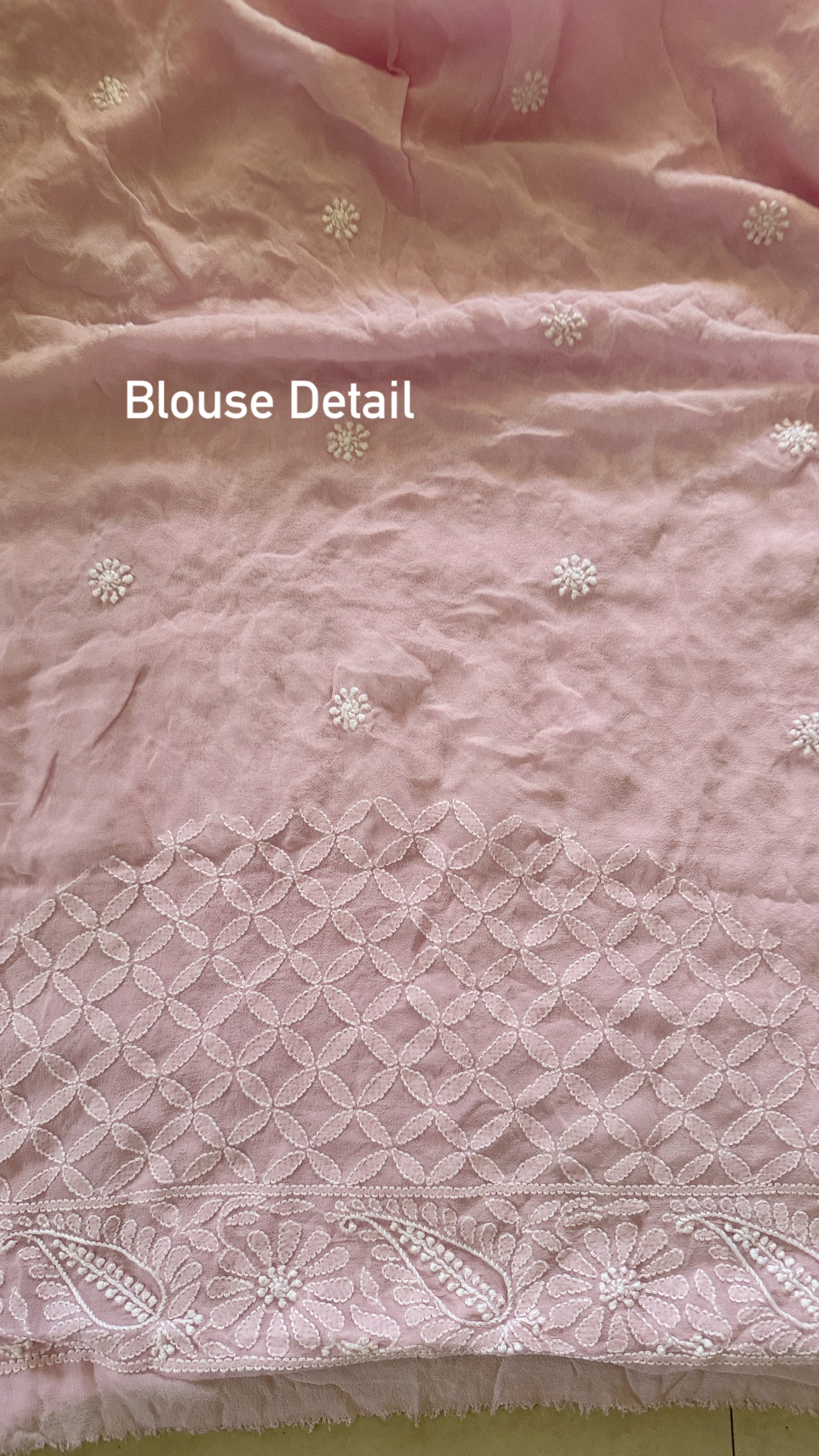 Pink Lucknowi Chikankari Saree