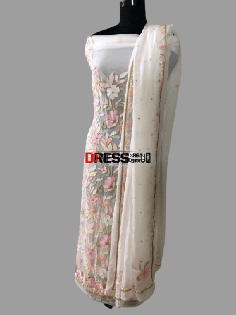 All Over Multicolour Chikankari Parsi Gara Suit - Dress365days