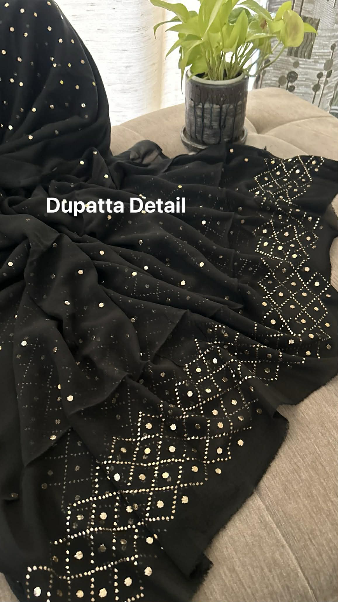 Elegant Black Mukaish Suit