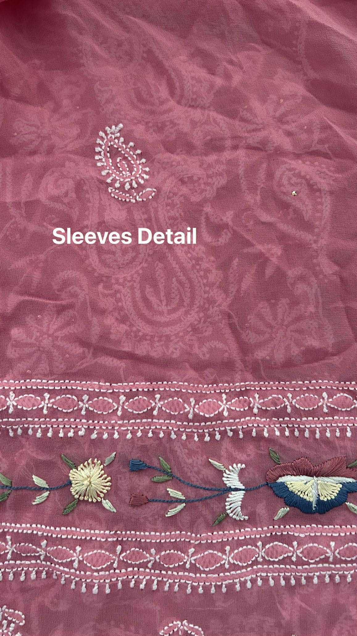 Dark Peach Chikankari Parsi Gara Daman Suit