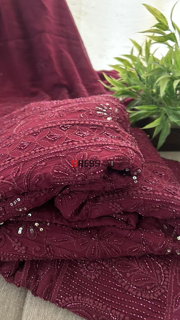 Designer Cut Dana & Sequin Chikankari Anarkali Suit Chikankari Anarkali