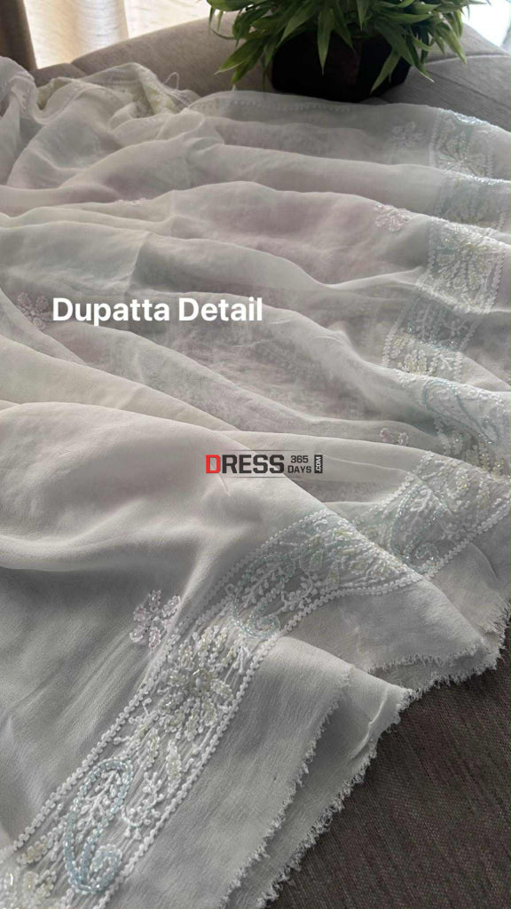 Designer Pure Georgette Cut Dana Chikankari Suit Chikankari Suits