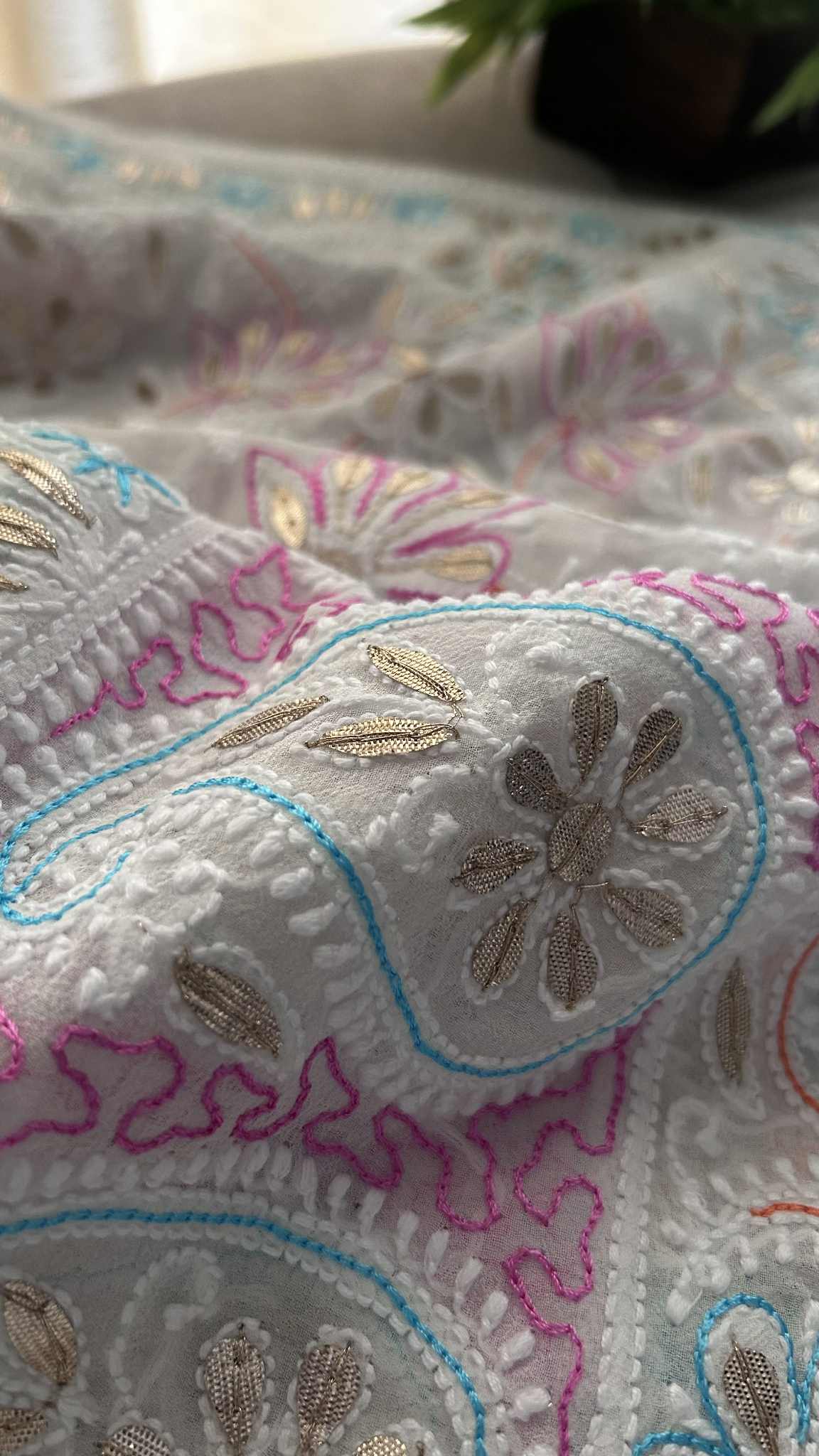 Multicolour Gota Patti Chikankari Dupatta