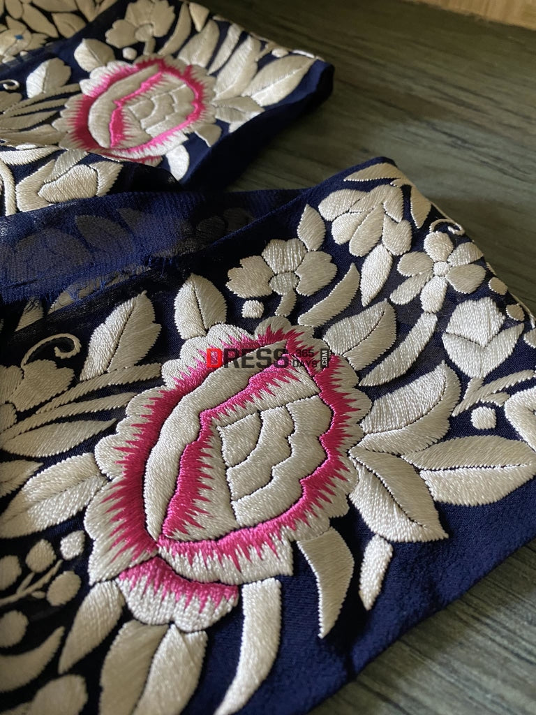 Fine Embroidery Parsi Gara Hand Embroidered Border