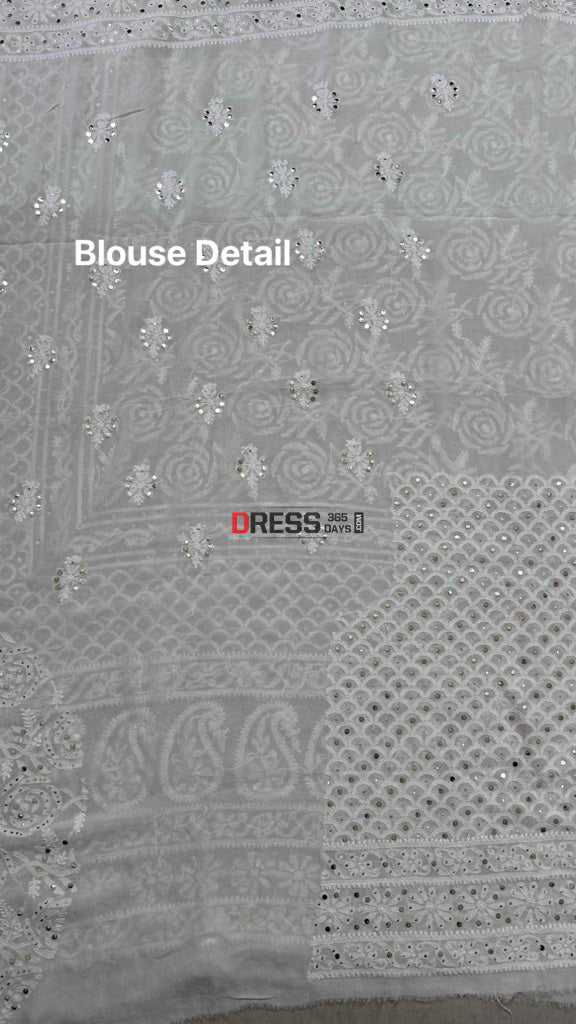 Ivory Lucknowi Chikankari Mukaish Lehenga Set Chikankari Lehenga
