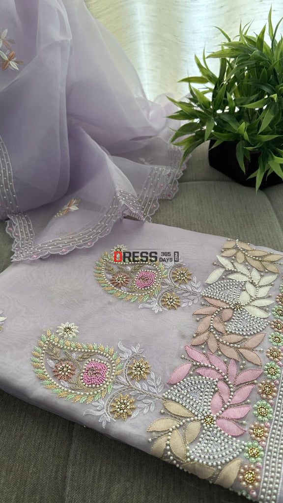 Zaaviay Lavender Breeze Chikankari Suits Pret 3 Piece Festive Collection main image 1