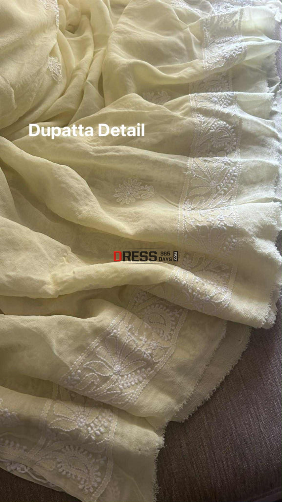 Lemon Yellow Hand Jaali Lucknawi Chikankari Suit Chikankari Suits