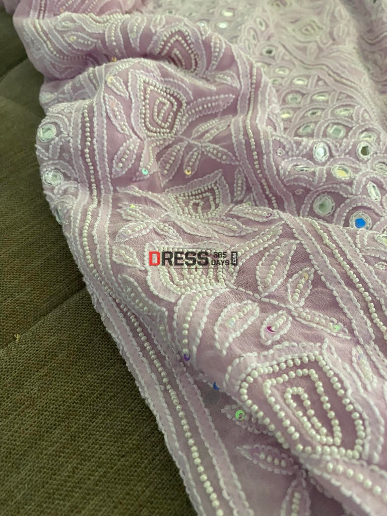 Lilac Pearl & Mirror Chikankari Suit Suits