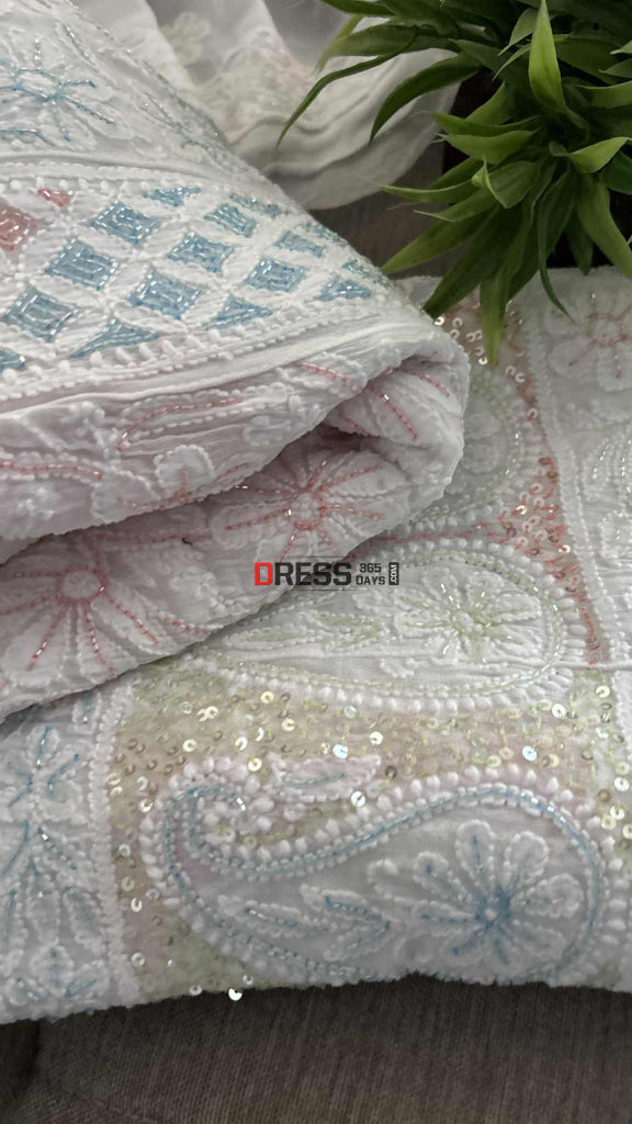 PartyWear Cut Dana Work Chikankari Anarkali Suit Chikankari Anarkali