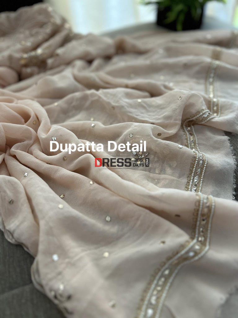 Pastel Pink Kamdani & Pearl Suit (Kurta Dupatta) Chikankari Suits