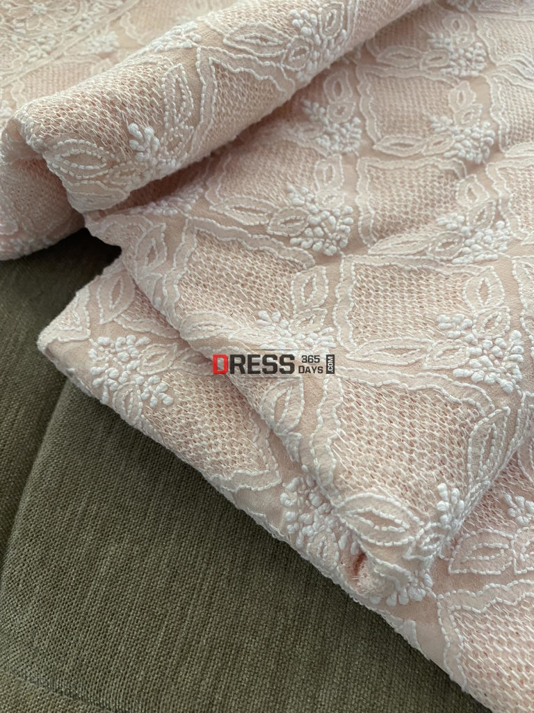 Powder Pink Hand Jaali Lucknowi Chikankari Dupatta Suits