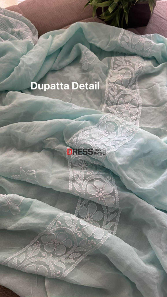 Sea Green Hand Jaali Chikankari Suit Chikankari Suits