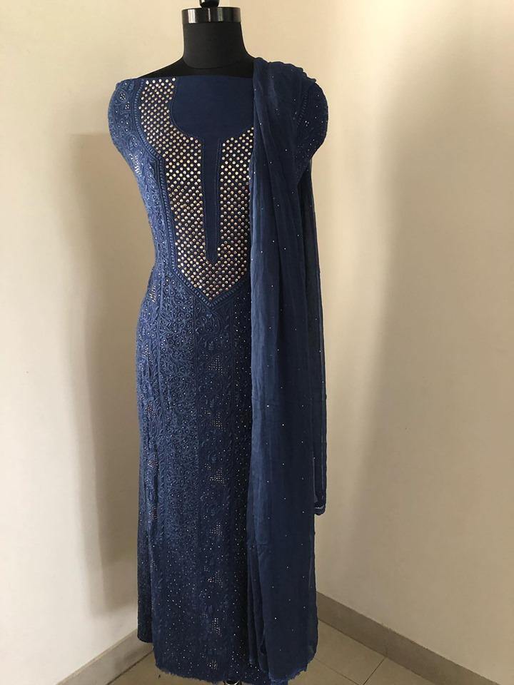 Mukaish Chikankari Suit - Dress365days