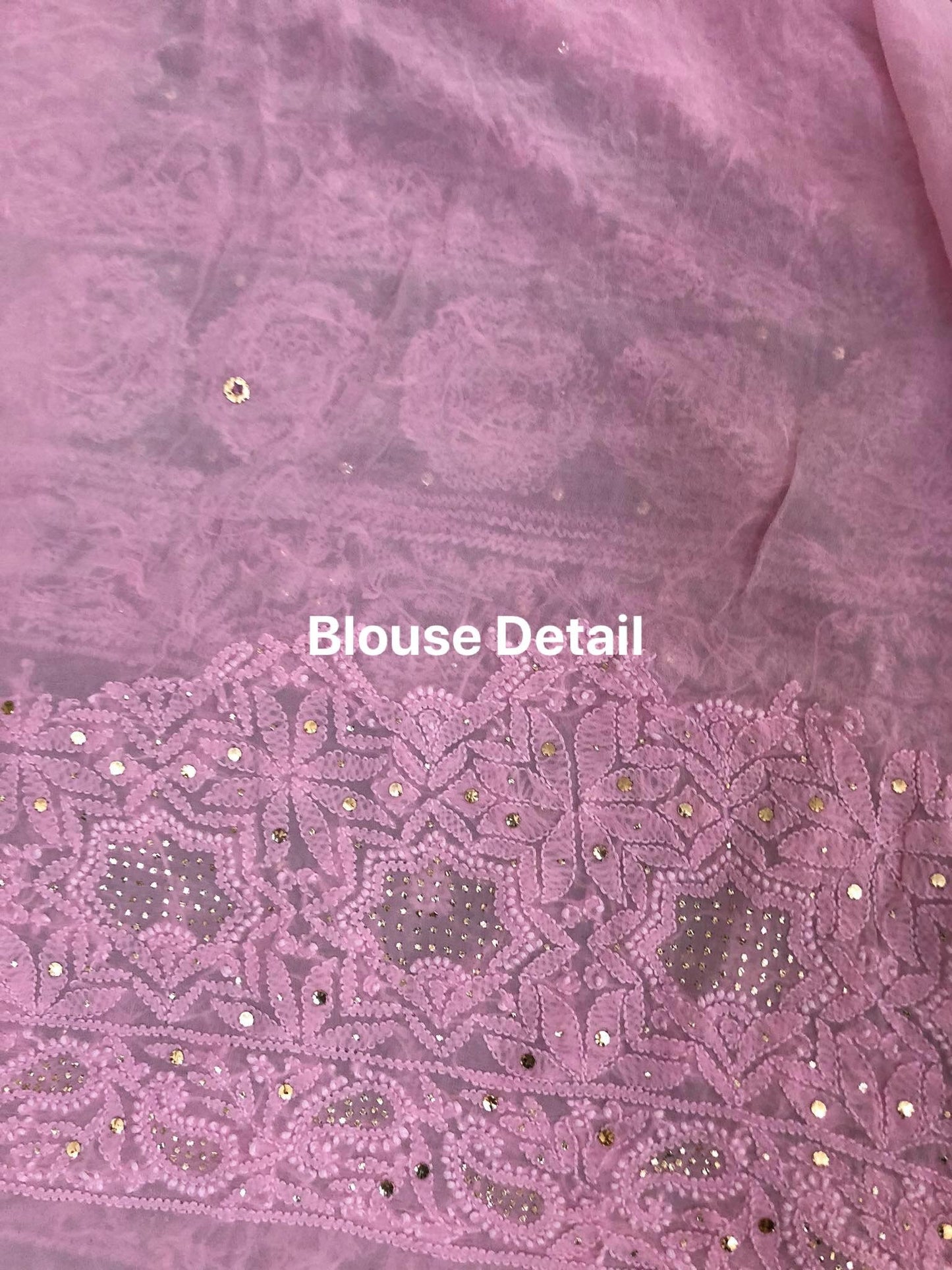 Pink Lucknowi Chikankari Mukaish Saree - Dress365days