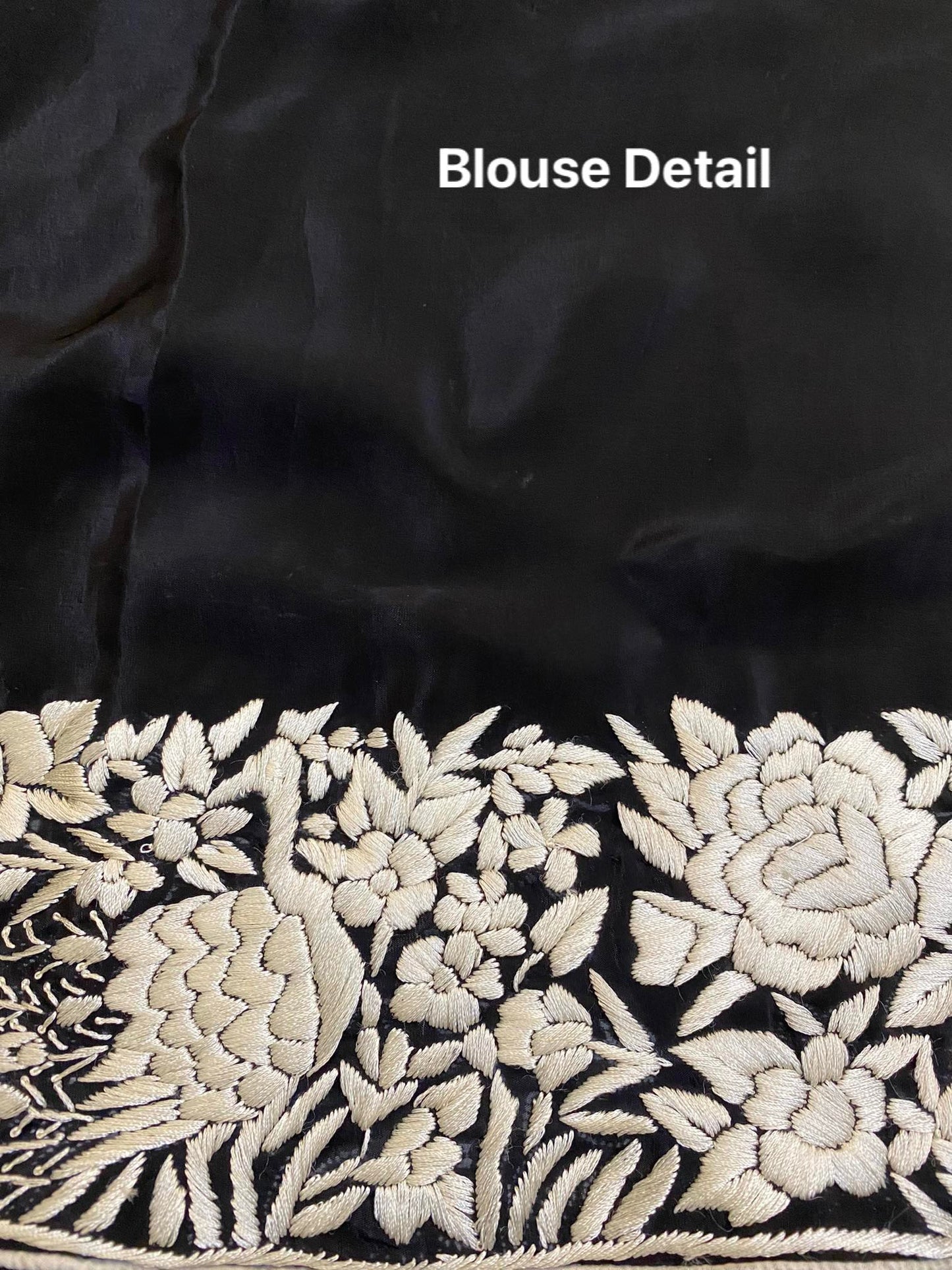 Pre order Black Organza Parsi Gara Saree