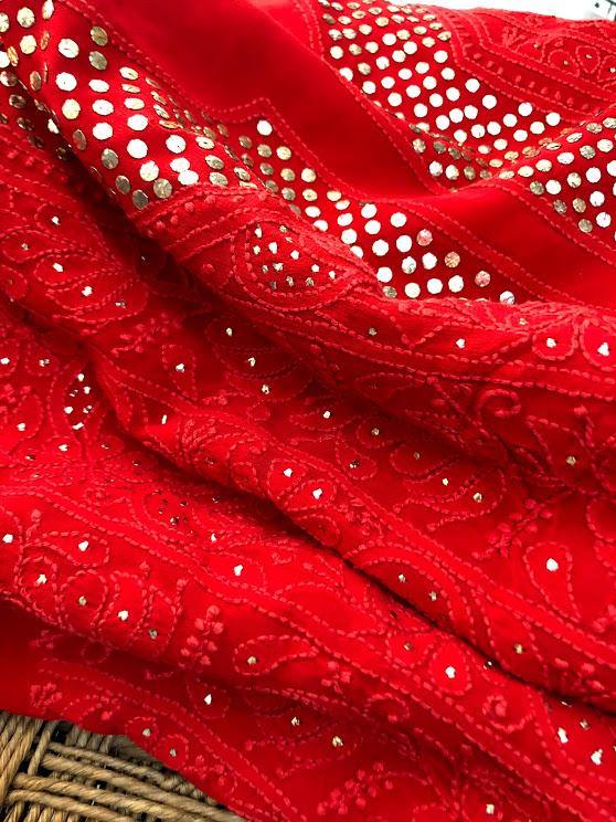 Mukaish Lucknow Chikankari Suit - Dress365days