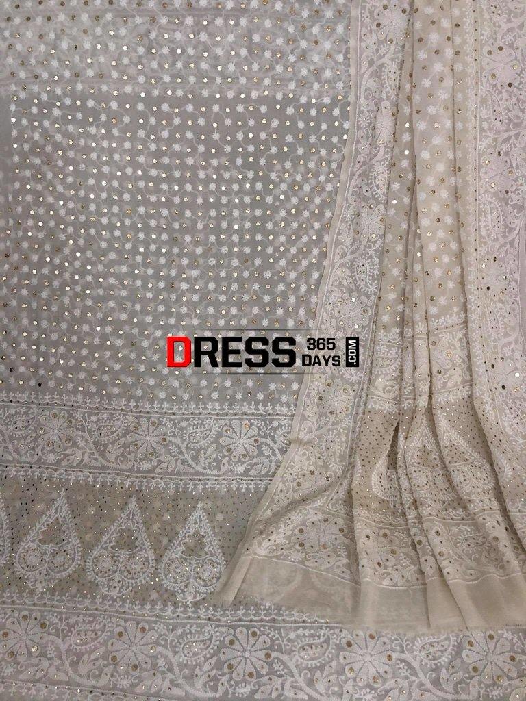 All Over Front And Back Chikankari Suit With Embroidered Dupatta Suits
