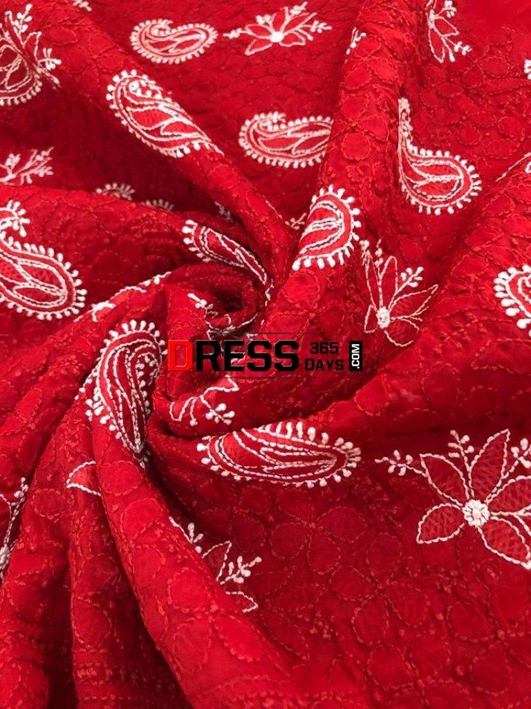 Cotton Chikankari Kurti Fabric Fabric
