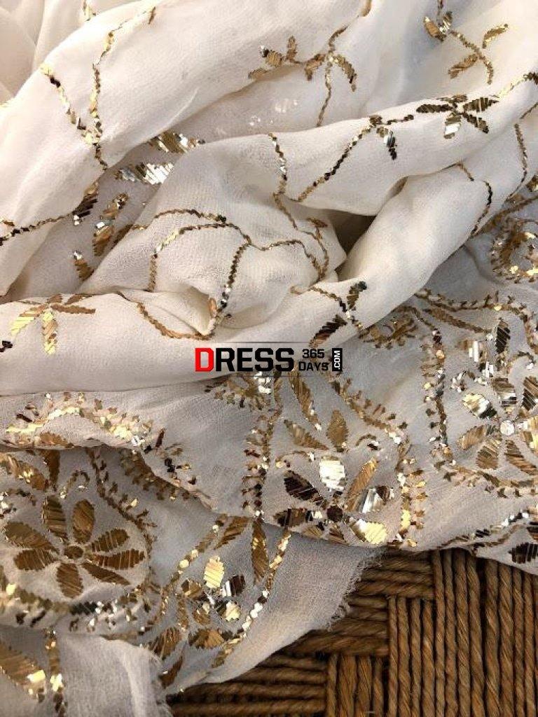 Ivory All Over Mukaish Suit Chikankari Suits