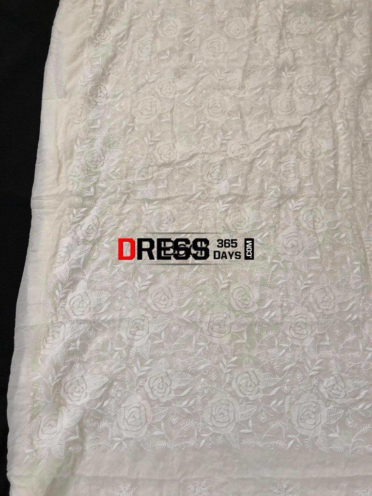 Ivory Front And Back Hand Embroidered Chikankari Suit Suits