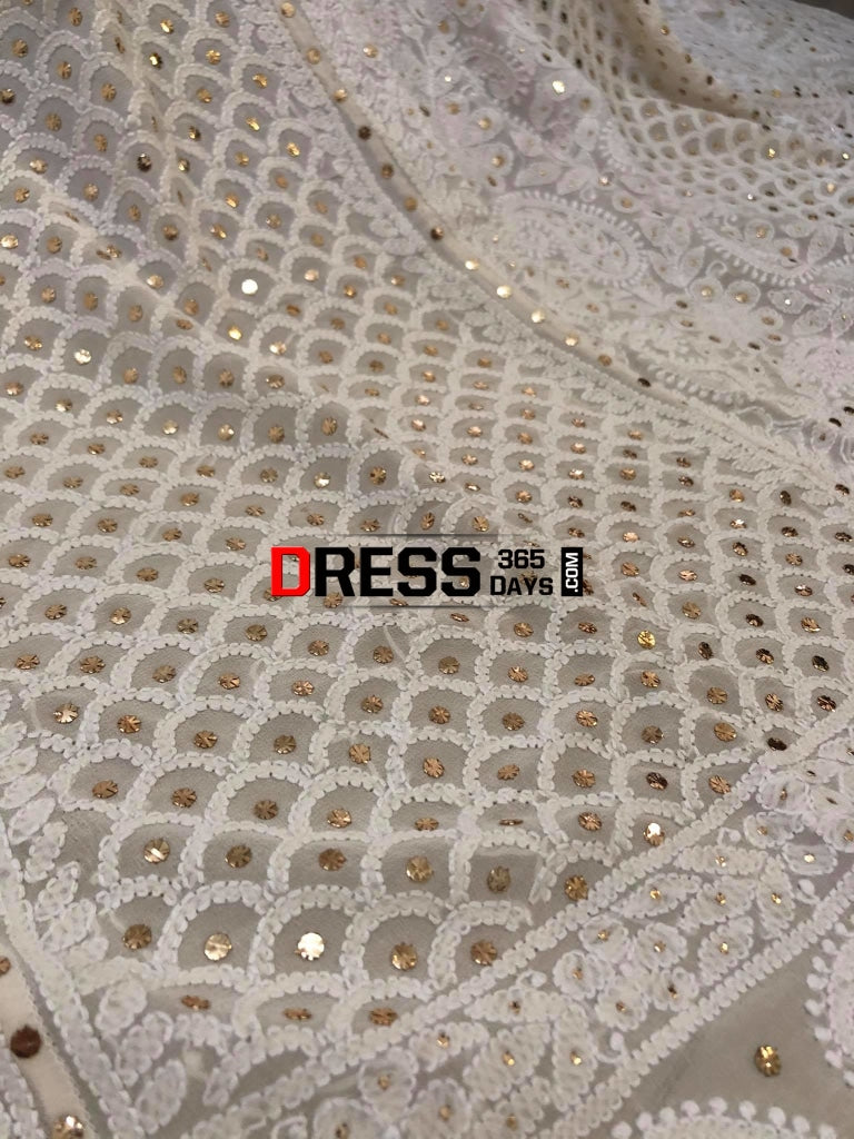 Ivory Kamdani Lucknowi Chikankari Lehenga Skirt