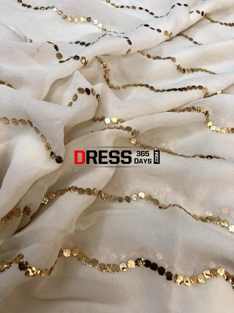 Ivory Pure Georgette Kamdani Dupatta Chikankari