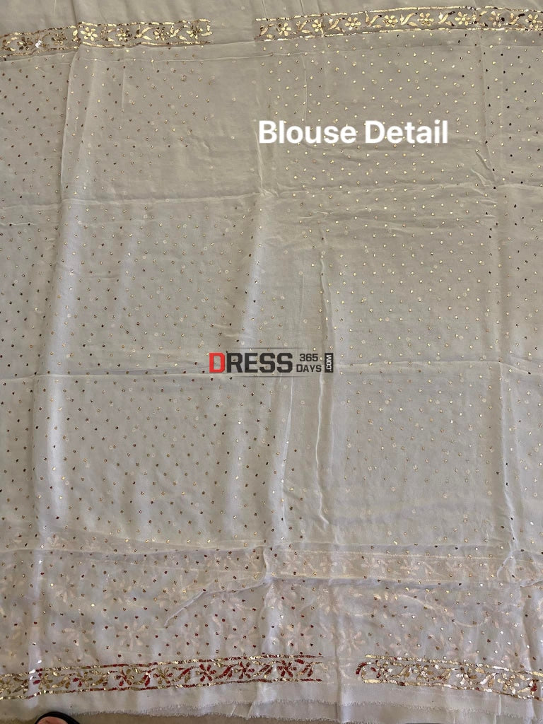 Ivory Pure Georgette Mukaish Lehenga Set Chikankari