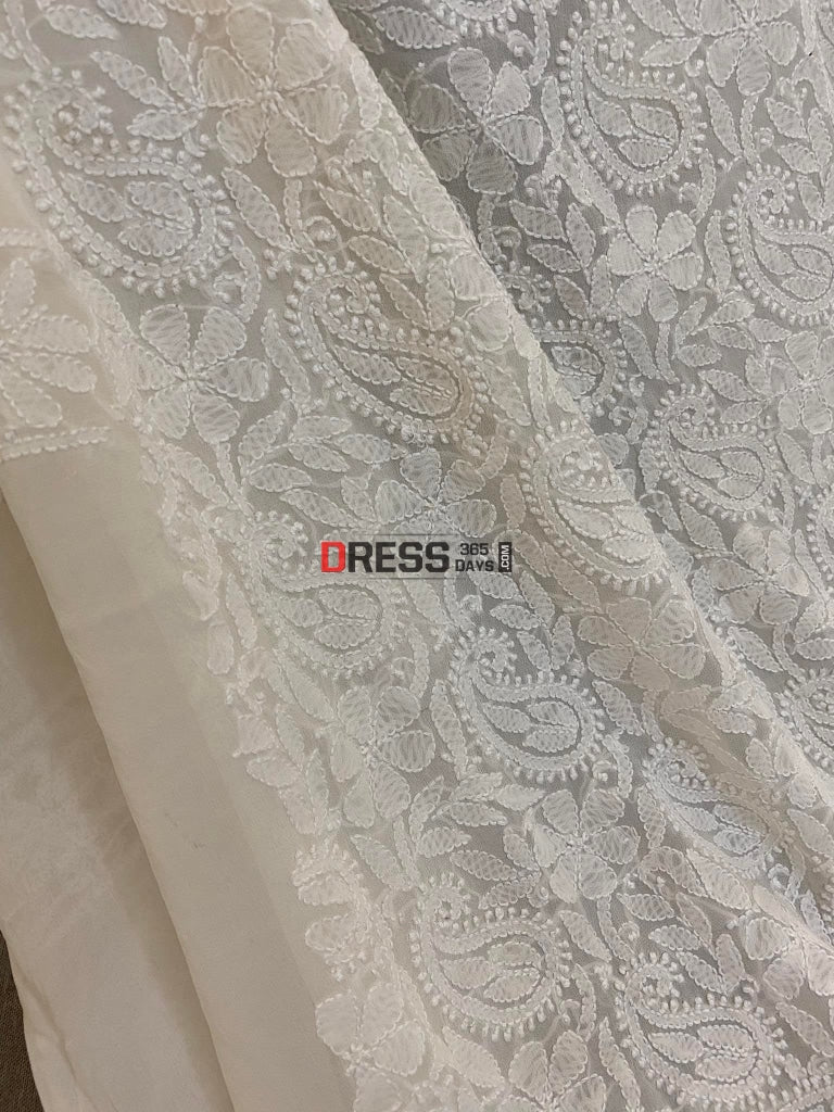 Ivory White Lucknowi Chikankari Suit Suits