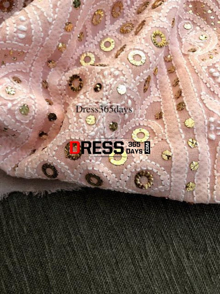Light Peach Lucknowi Kamdani Suit - Dress365days