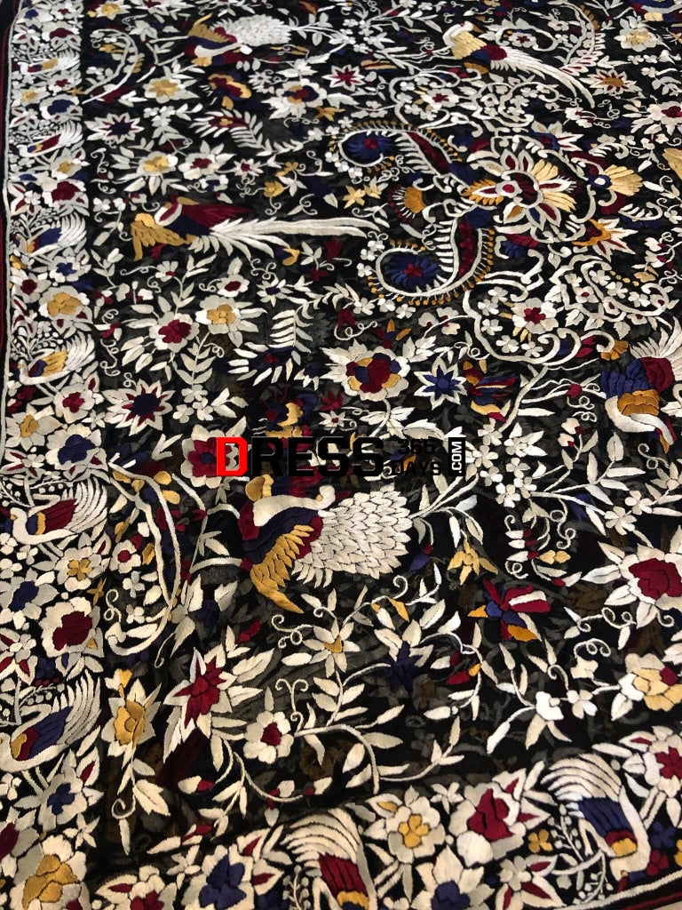 Masterpiece Black Parsi Gara Dupatta