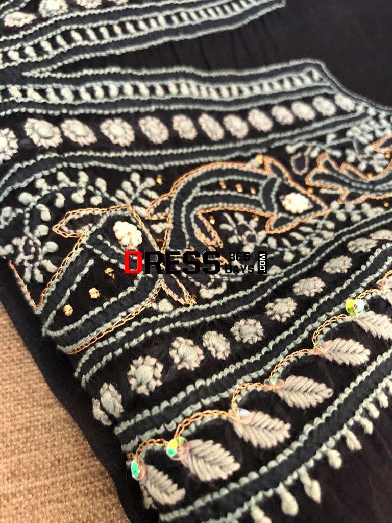 Midnight Blue Beads & Chikankari Suit Suits