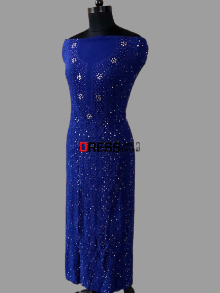 Mukaish Chikankari Kurti fabric - Dress365days