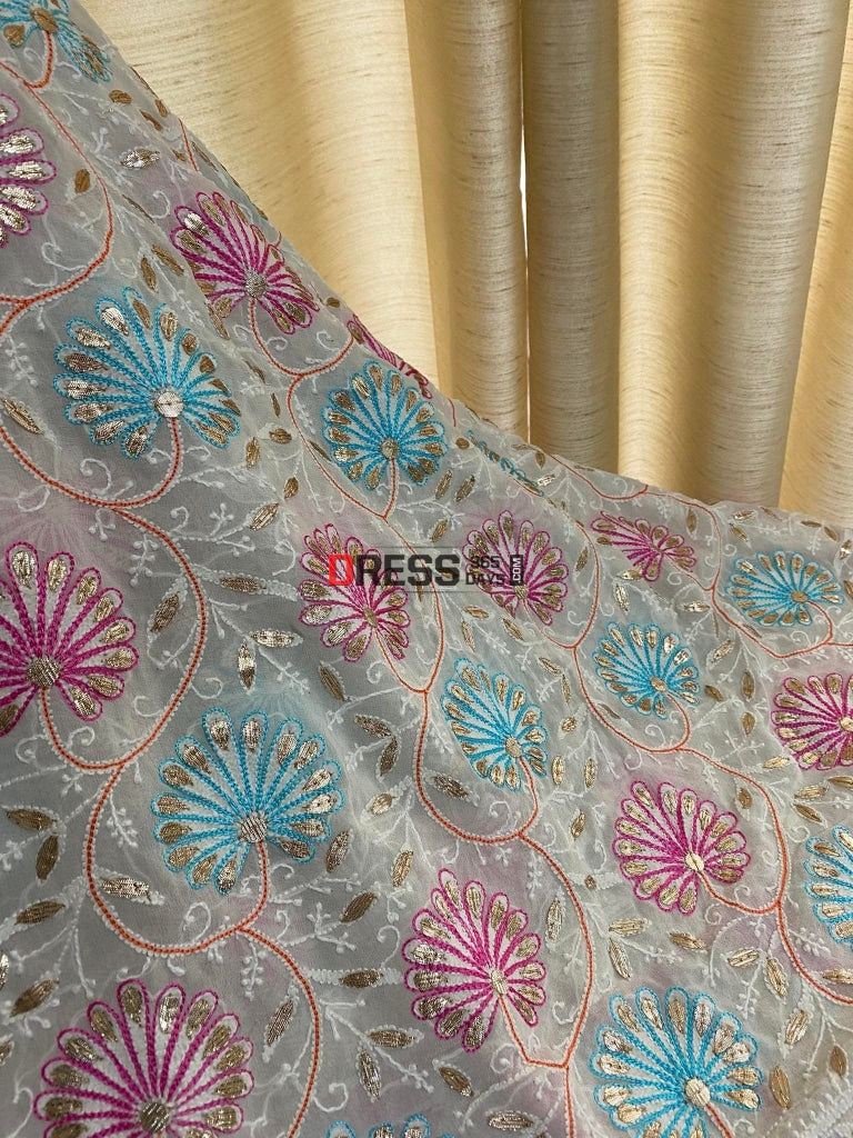 Multicolour Chikankari Gota Patti Dupatta