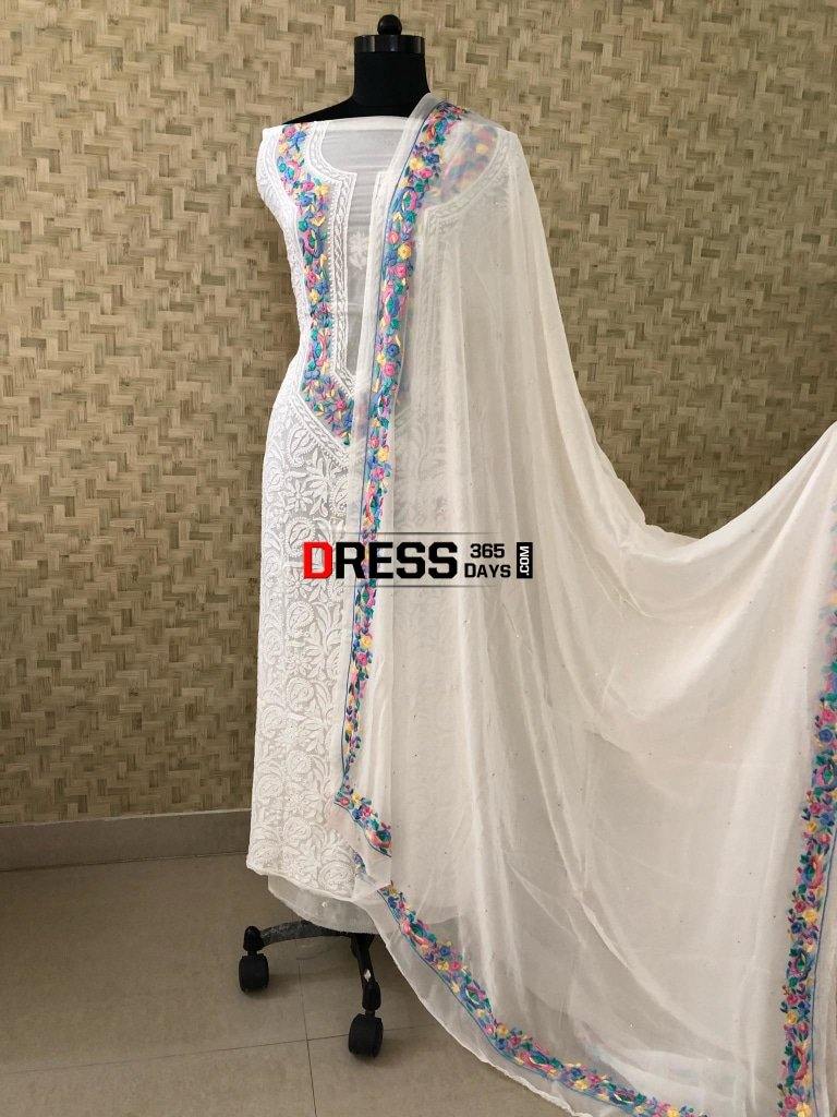 Parsi Ghara Chikankari Suit Suits
