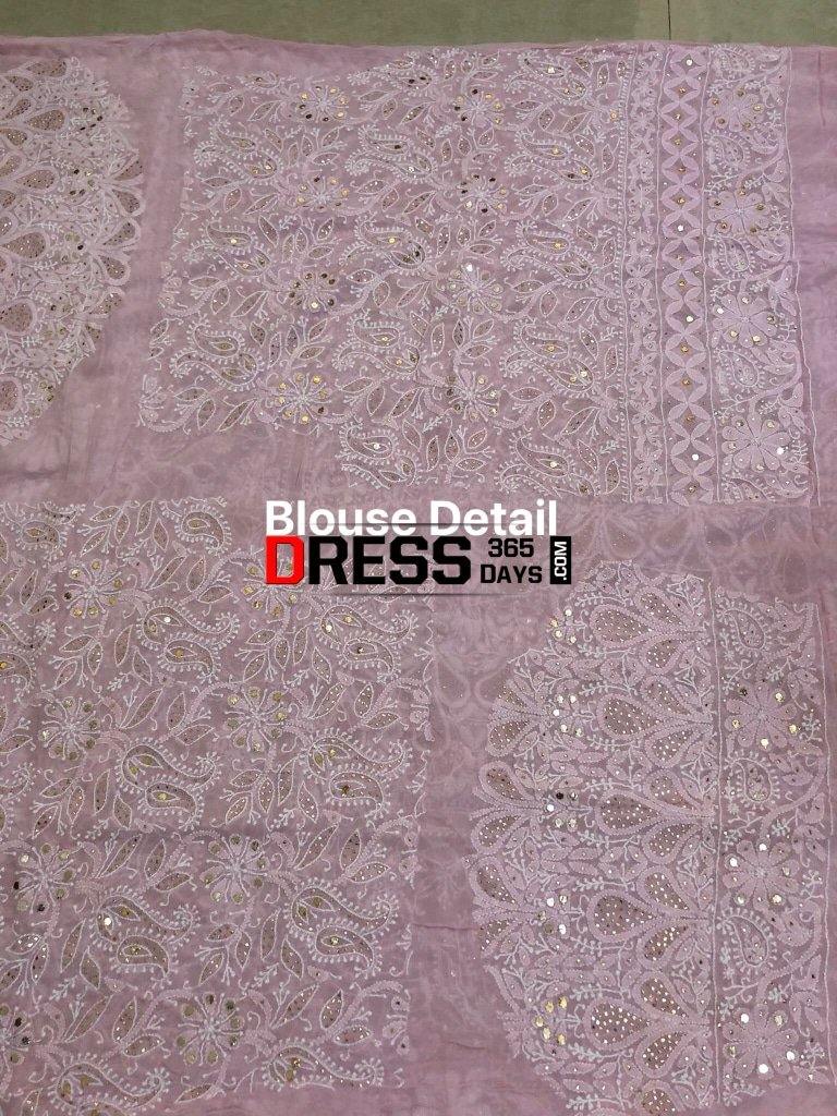 Powder Pink Kamdani Chikankari Lehenga Set