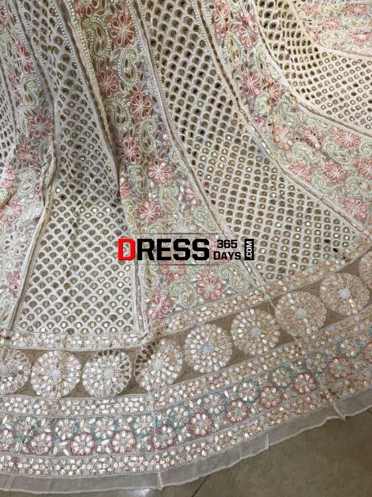 Real Mirrors And Gota Patti Chikankari Lehenga Skirt (Only Skirt)