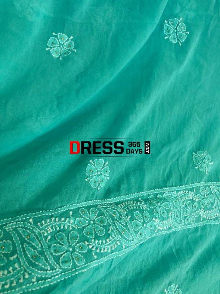 Sea Green Chikankari And Kamdani Suit Suits