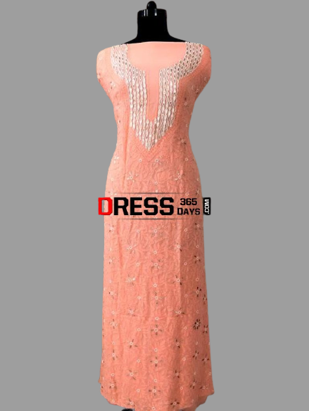 Viscose Georgette Gota Patti and Beads Chikankari Suit - Dress365days